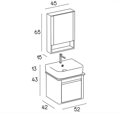 PVC vanity cabinet model D-6018